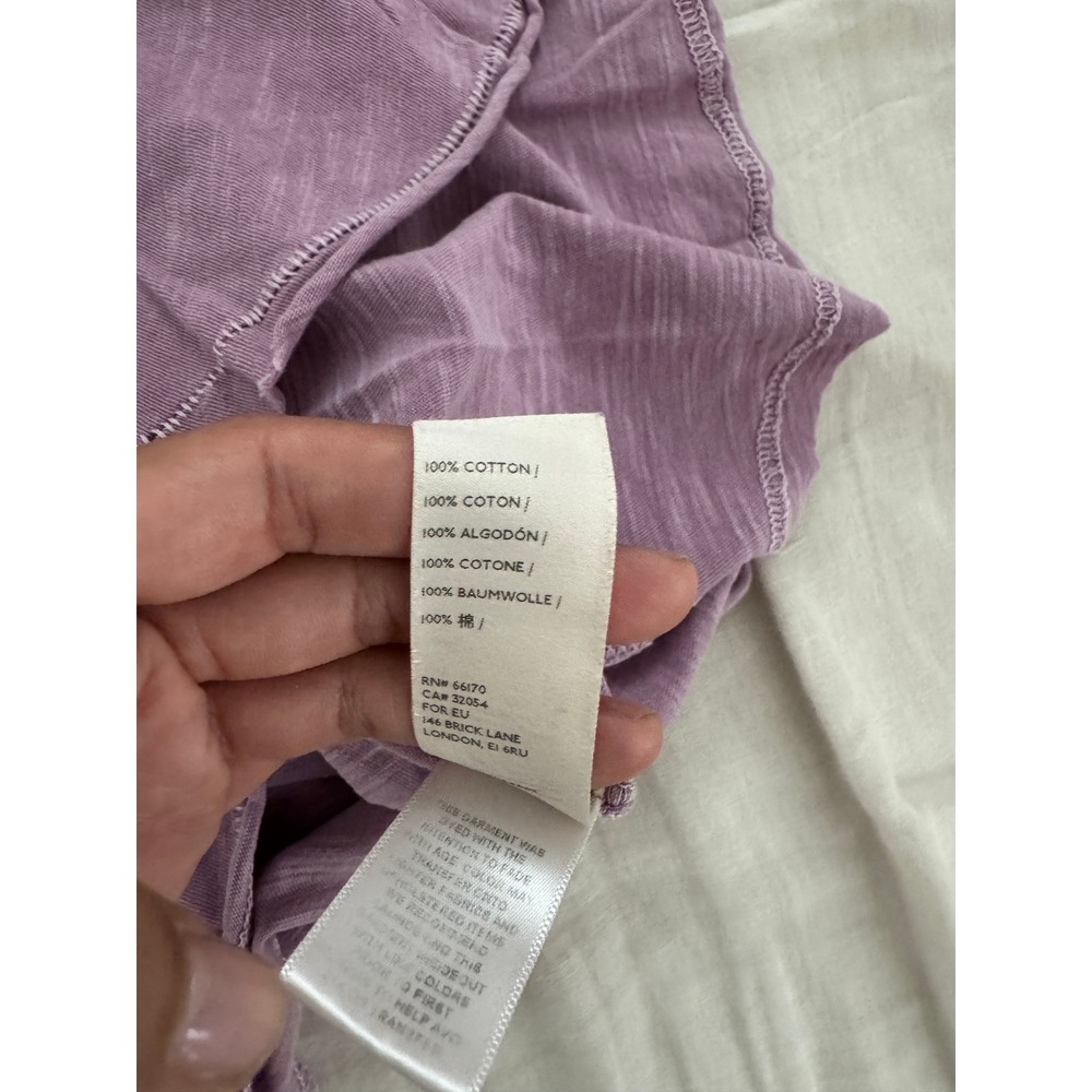 We The Free People Purple Cotton V-Neck Tshirt Small - Picture 8 of 8